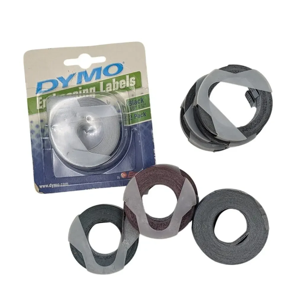 DYMO Embossing Label Tape 3/8 12ft 10 Roll Assorted Black Blue Red Green Lot